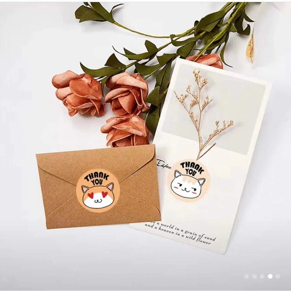 500pcs Cute Cartoon Kitten Stickers, 8 Patterns